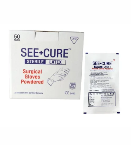 SEE+CURE Sterile Latex Surgical Gloves Powdered